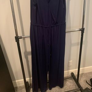 V neck palazzo jumpsuit
